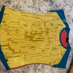 La Sportiva Yellow and Blue Short Sleeve Tee